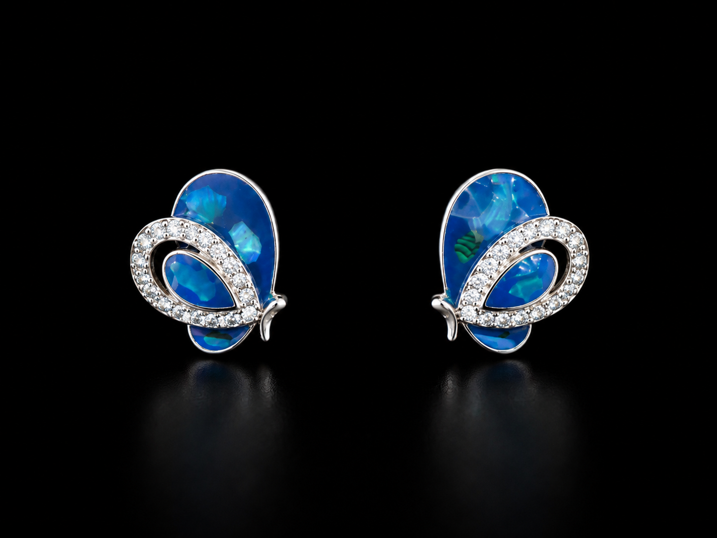 925 Silver Blue Butterfly 1.98 gms Stud Earing