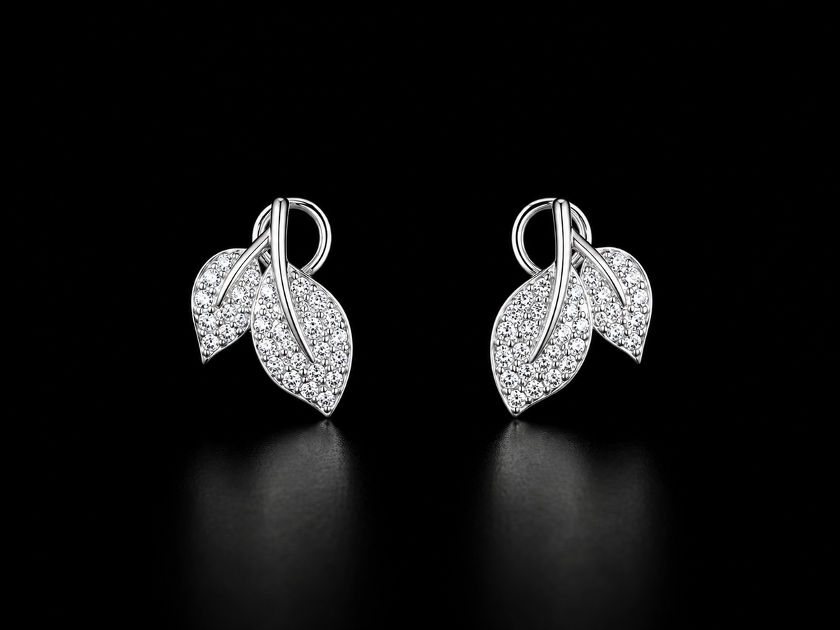925 Silver leaf 1.36 Gms Stud Earing