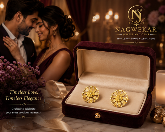 916 BIS Hallmark 22 kt Gold Floral Earing
