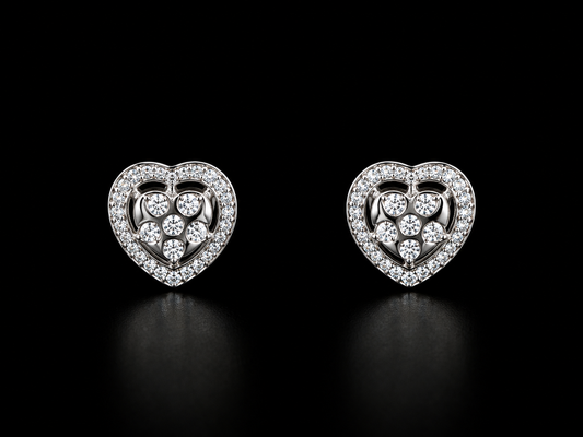 925 Silver Heart 2.00 gms Stud Earing