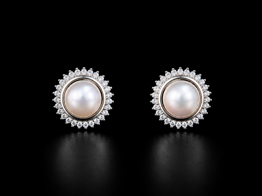 925 Silver pearl round shape 2.68 gms Stud Earing