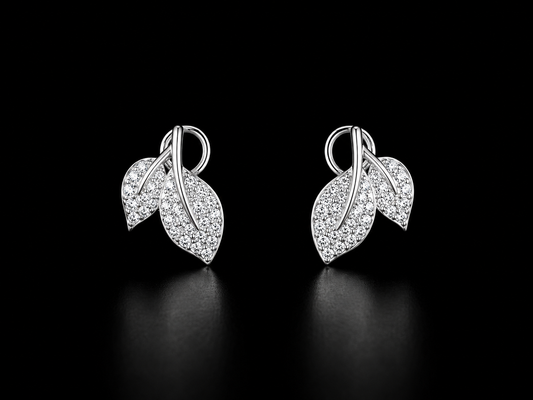 925 Silver leaf 1.36 Gms Stud Earing