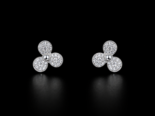 925 Silver 3 petal flower 1.700 gms Stud Earing