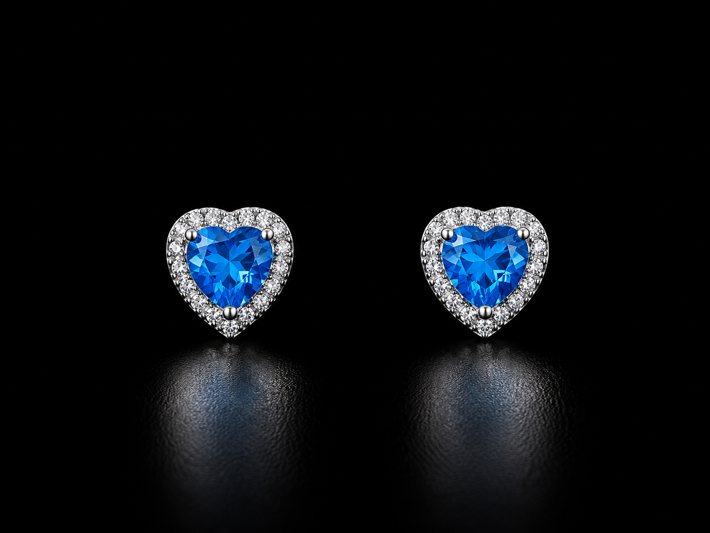 925 silver 2.17 gms Blue Heart Earing