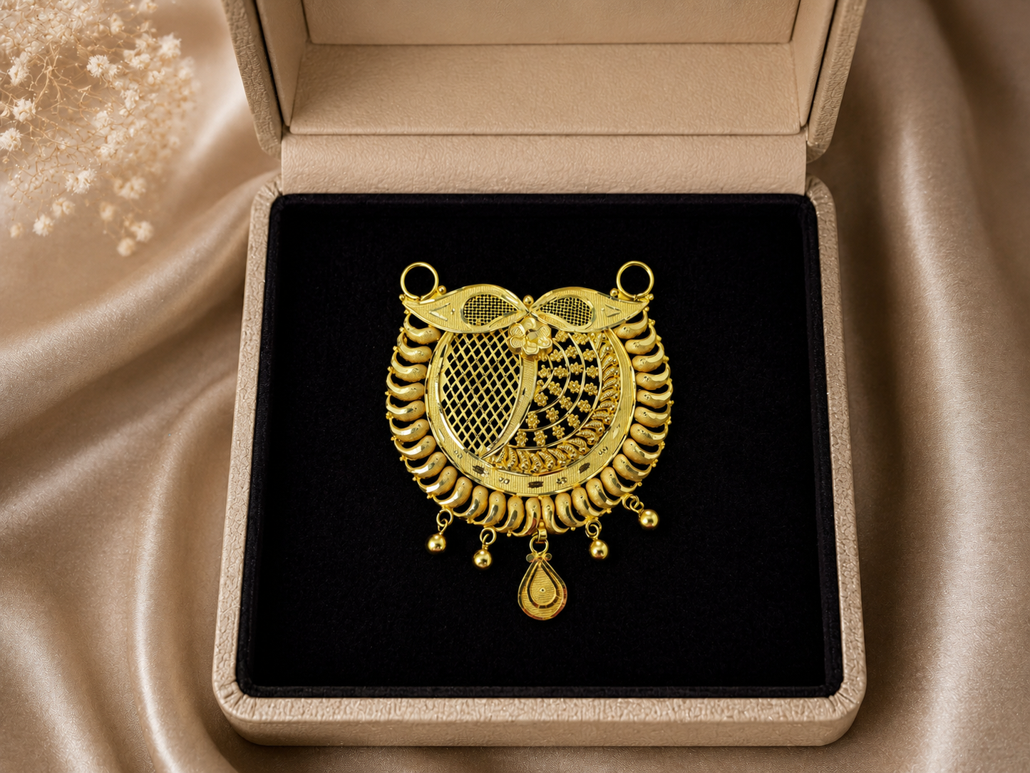 916 Mangalsutra/Tanmania 6.12 gms pendant half round Pendent